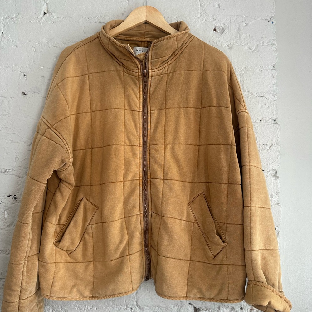 By Together Women's Brown Quilted Puffer Jacket